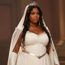 victoria justice, with the body shape of lizzo, as princess padme in star wars : revenge of the sith, 8 k resolution, cinematic lighting, anatomically correct