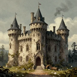 a boring old castle illustration