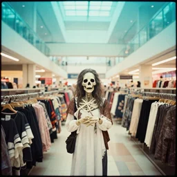 shopping mall for dead people, film photo, soft lighting album cover, nostalgia, turquoise gradient