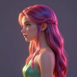 side - profile painted portrait, ellie bamber fairy, backlit, smooth, gaudy colors, octane render aesthetic, overlord, matte painting concept art, official fanart behance artstation by atey ghailan, greg tocchini, james gilleard, joe fenton, kaethe butcher