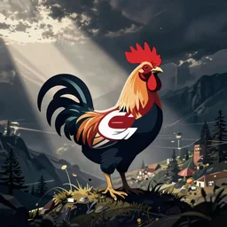 rooster, e - sports vector logo