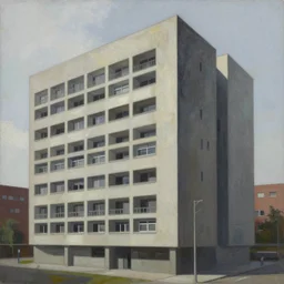a painting of a building, brutalist architecture, painted by wang yuan, trending on artstation, concept art, artstation hq