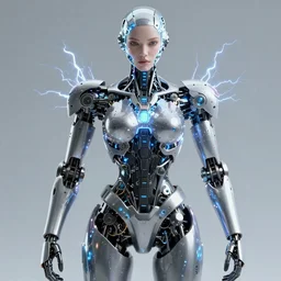 a full body view of a highly advanced robot, beautiful face, volumetric lightning, magical, complex and intricate, cyberpunk, epic, cinematic, trending on artstation