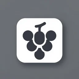 a modern logo of a grape, minimalistic icon, vector, app icon