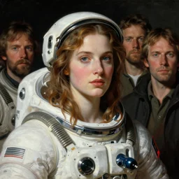 portrait of ancient astronaut by syd mead, frank frazetta, ken kelly, simon bisley, richard corben, william - adolphe bouguereau