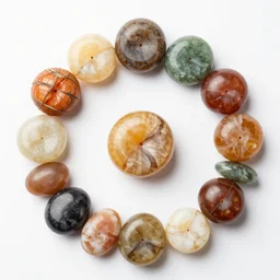 fruit made of various polished precious stones