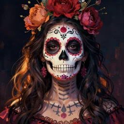 illustration of a sugar skull day of the dead girl, art by todd nauck