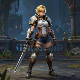 full body shot of 2B in the Starcraft 2 universe, highly-detailed