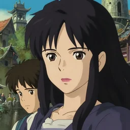 a film still portrait of a beautiful fantasy woman in a anime world, finely detailed features, closeup at the faces, perfect art, at an ancient city, gapmoe yandere grimdark, trending on pixiv fanbox, painted by greg rutkowski makoto shinkai takashi takeuchi studio ghibli, akihiko yoshida, 4 k