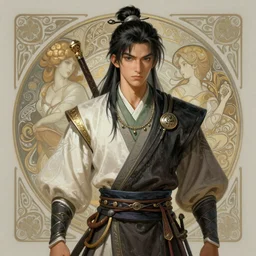 Sokka from avatar the last airbender, fantasy, intricate, elegant, highly detailed, digital painting, artstation, concept art, matte, sharp focus, illustration, art by Artgerm and Greg Rutkowski and Alphonse Mucha