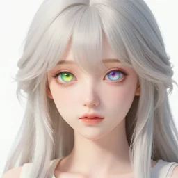 tonemapped 8 k closeup of heavenly nymph with heterochromia by akihiko yoshida, john avon, sui ishida with galaxy as background