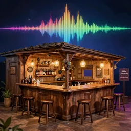 beautiful colorful d & d tavern in a spectrogram