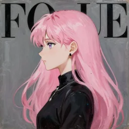 anime, mage, vogue, elle, trending on artstation, greg rutkowski, john singer sargent, oil painting, intricate, side profile, pink hair
