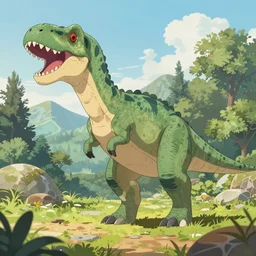 dinosaur fantasy world anime style