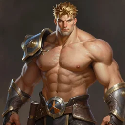 painted portrait of rugged beautiful thick muscular bodybuilder zarya from overwatch showing abs, fantasy, intricate, elegant, extremely detailed digital painting trending artstation concept art heroic portrait sharp focus, illustration, art by artgerm, greg rutkowski magali villeneuve gaston bussiere