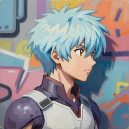 greg manchess portrait painting of rei ayanami from neon genesis as overwatch character, medium shot, asymmetrical, profile picture, organic painting, sunny day, matte painting, bold shapes, hard edges, street art, trending on artstation, by huang guangjian and gil elvgren and james ryman and ruan jia