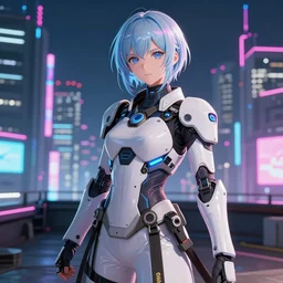 anime key visual taekwon kim / a - rang style futuristic cyber warrior girl, on cyberpunk neon light tokyo rooftop, ssci - fi and fantasy, intricate and very beautiful, highly detailed and digital painting, concept art, smooth, illustration, art by liya nikorov and rongzhen luo and rossdraws and huaixuan xiang