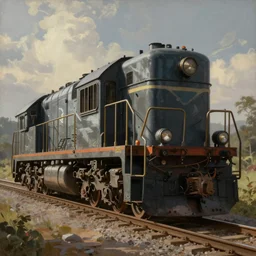 a painting of a locomotive