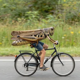 grasshopper grasshopper grasshopper grasshopper grasshopper grasshopper riding a bike, by simon bisley