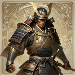photography of a fierce japanese samurai, deep focus, d & d, fantasy, intricate, elegant, highly detailed, digital painting, artstation, concept art, matte, sharp focus, illustration, hearthstone, art by artgerm and greg rutkowski and alphonse mucha