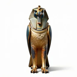 confident horus falcon god, studio photography, full body, standing, isolated on a pure white background, centered, whole figure in frame, sharp focus, studio lighting
