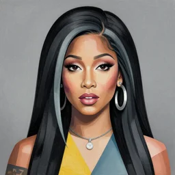 portrait of nicki minaj, detailed, cubism