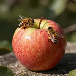apple and bees