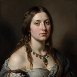portrait of a white - skinned tribeswoman, by donato giancola.