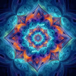 geometric fractal, arctic colors, symmetrical and intricate, digital painting, trending on artstation, cgsociety, concept art, smooth, sharp focus, cinematic, poster art, concept art, technicolor, ray tracing ambient occlusion