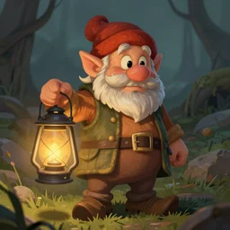 artwork of a dwarf miner holding a candle lantern. fantasy digital art, highly detailed