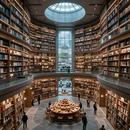 The central atrium In the galactic library. 4K. Trending on artstation.
