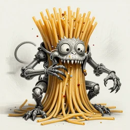 very detailed spaghetti monster, intricate, detail, 4k, cgsociety, awesome, drawing