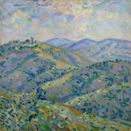 over the hills, monet style, digital art, trending on artstation, masterpiece