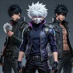 realistic killua zoldyck with mask, techwear, streetwear, cyberpunk style outfit, greg rutkowski, artgerm, ross tran, wlop, ilya kuvshinov, intricate complexity, detailed portrait, 4 k, cinematic lighting, artstation, sharp focus, smooth, hd, hdr, award winning, octane render