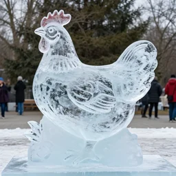 chicken ice sculpture