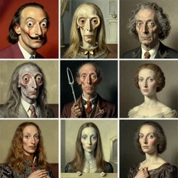 various combinations of living chimera, hyper realistic, insanely detailed, surrealist, hyper realistic, salvador dali, yves tanguy, paul delvaux, max ernst, rene magritte, meret elisabeth oppenheim, leonora carrington, remedios varo uranga, 1 6 k