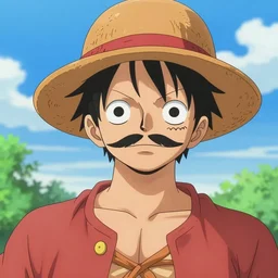 [ luffy with mustache ] ( by kim jung gi )