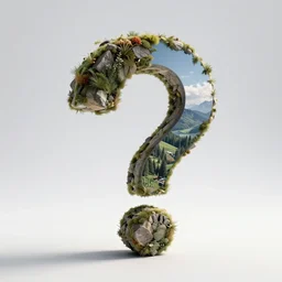 3 d render of a question mark, white background