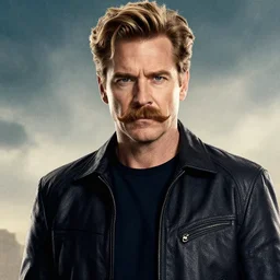tom atkins with mustache in the marvel cinematic universe, movie poster, official marvel media, highly detailed