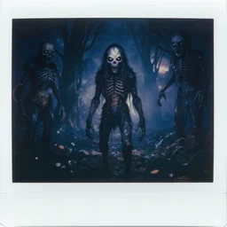 ominous polaroid photo character design sheet of scary entity cryptid designed by stephen gammell, peter morbacher, greg rutkowski, midnight haunted playground, midnight, weirdcore, deep aesthetics, global illumination