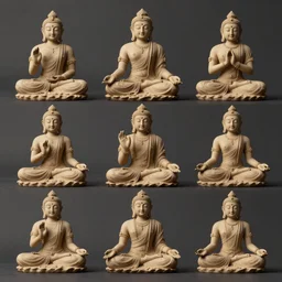 a set of 9 mudras