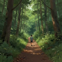 forest trail by alena aenami, digital artwork by karol bak and rhads, jason chan