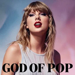 Taylor Swift propaganda poster hailing her as God of Pop