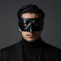 man with a raven mask