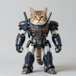 a cat wearing a mecha suit