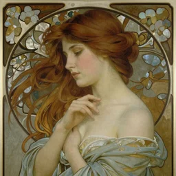a beautiful woman, by jeremy mann and alphonse mucha, dramatic lighting, ethereal