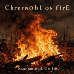 chernobyl on fire, album art by leonardo davinci