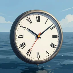 a clock floating on the sea, sharp focus, intricate, digital painting, concept art, illustration, fantasy, award - winning, trending on artstation, cinematic lighting, art by brom, jerry eisenberg, alex toth, peter de seve
