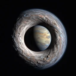 hubble space telescope image of a planet in the shape of a torus, scifi civilization, hd