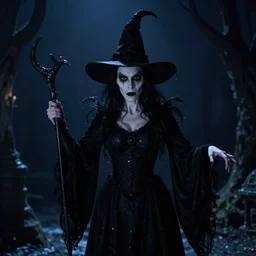 dark spooky witch the style of the tim burton movie sweeney todd. film still, movie still